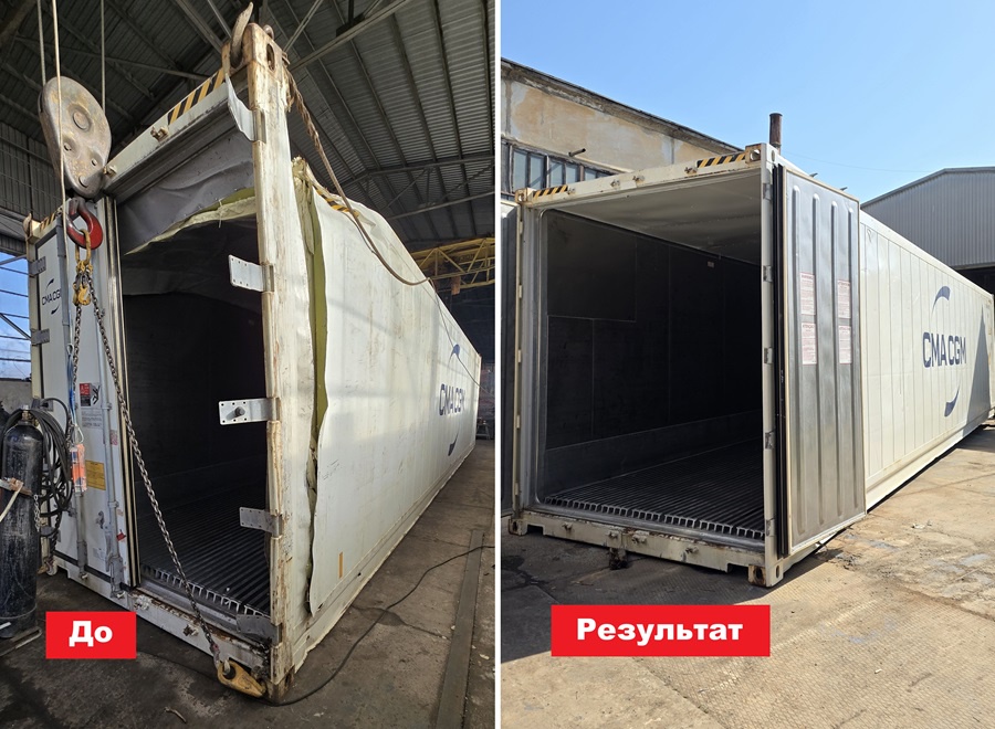Restoration of a reefer container after a traffic accident