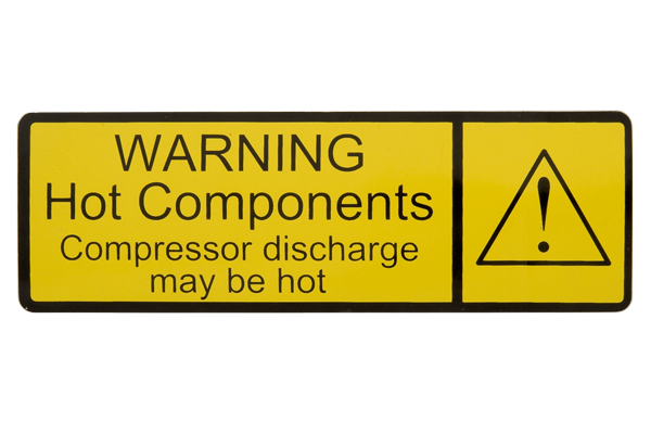 Decal, warning hot components 1-S-815571B