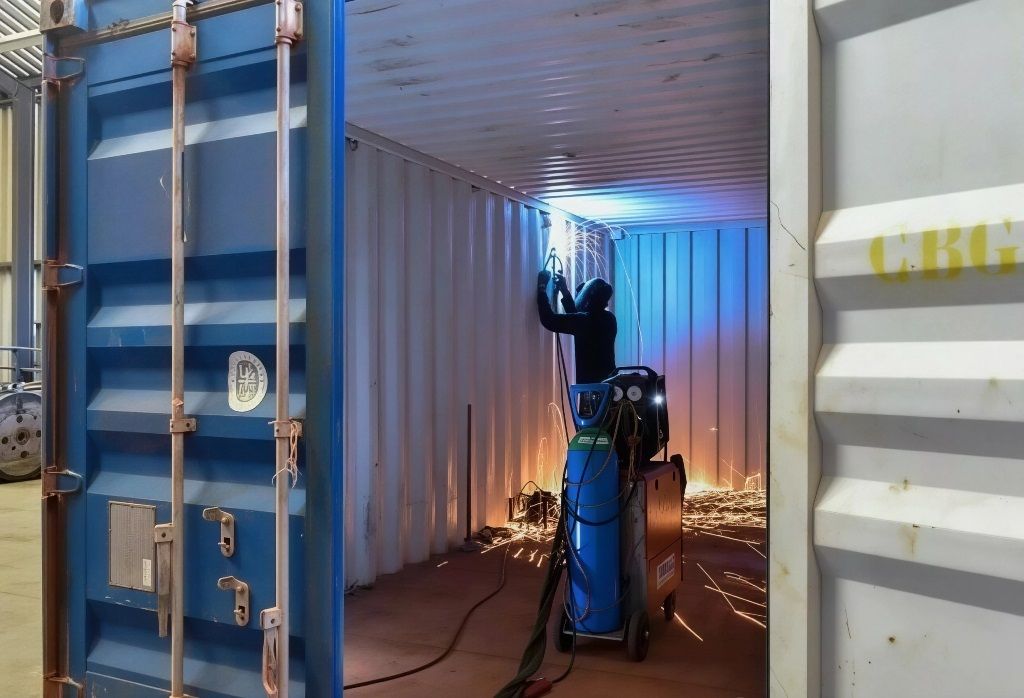 Travaux de carrosserie pour conteneurs maritimes et réfrigérés