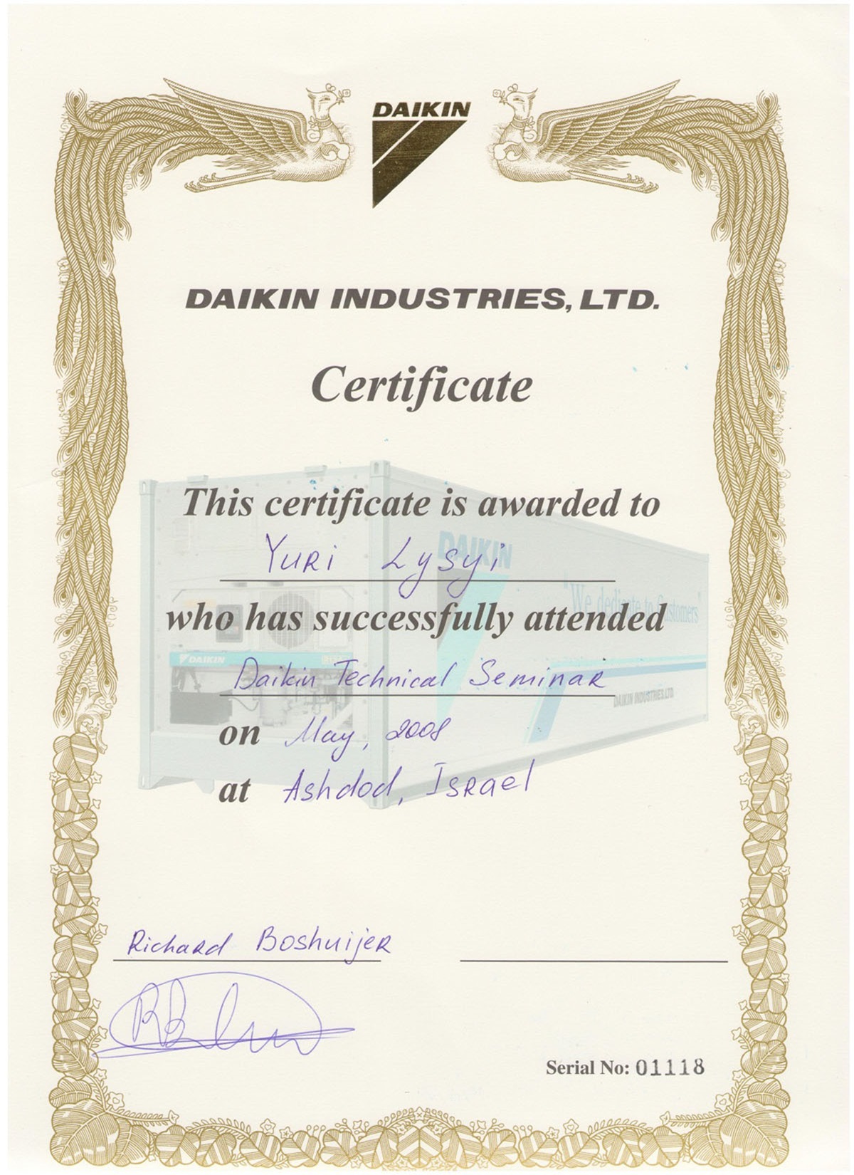 Сертификаты Daikin | Daikin Certificates | Certificados Daikin | شهادات دايكين | Certificats Daikin