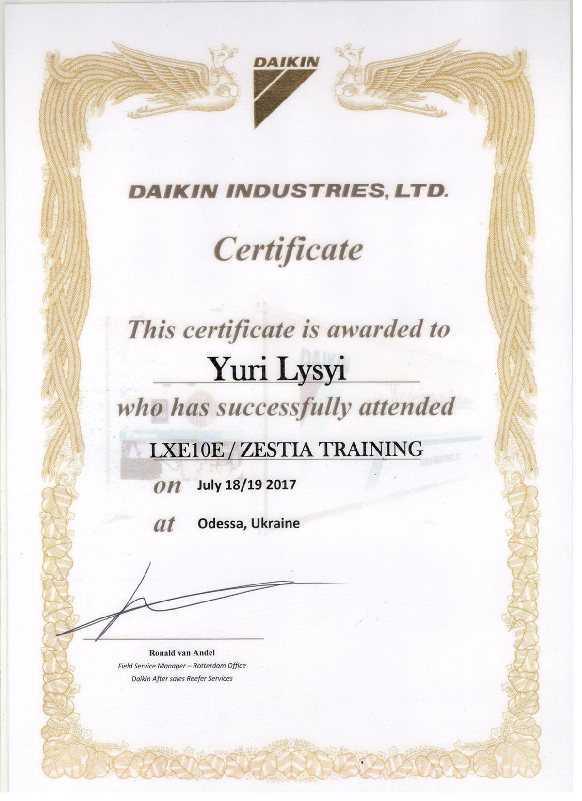 Сертификаты Daikin | Daikin Certificates | Certificados Daikin | شهادات دايكين | Certificats Daikin