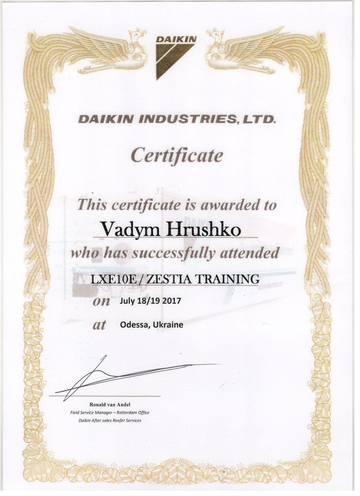 Сертификаты Daikin | Daikin Certificates | Certificados Daikin | شهادات دايكين | Certificats Daikin